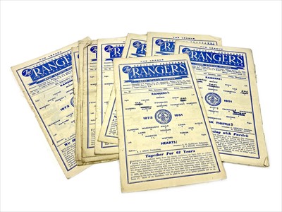 Lot 1743 - A LOT OF RANGERS F.C. PROGRAMMES DATING FROM 1951