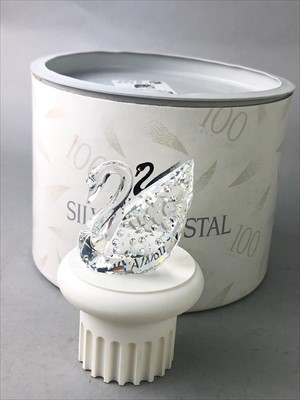 Lot 483 - A LOT OF SIX SWAROVSKI CRYSTAL MODELS OF THE CENTENARY SWANS