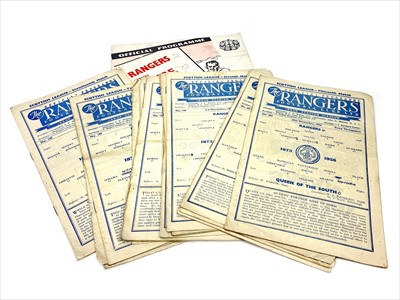 Lot 1748 - A LOT OF RANGERS F.C. PROGRAMMES DATING FROM 1956
