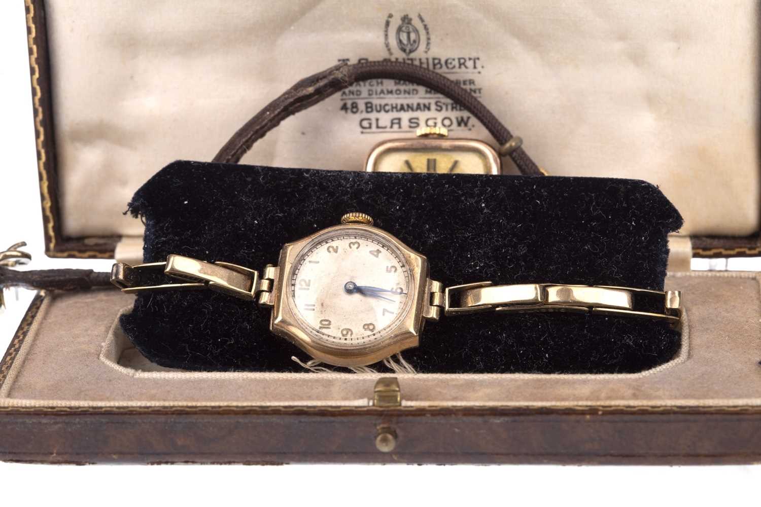 Lot 757 - TWO LADY'S GOLD WATCHES