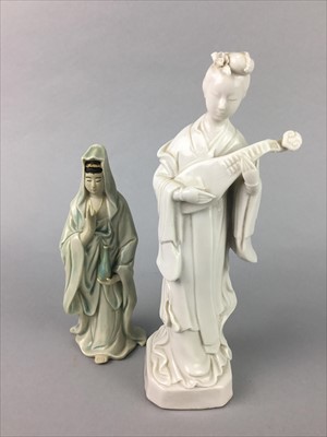 Lot 134 - A CHINESE BLANC DE CHINE FIGURE AND ANOTHER
