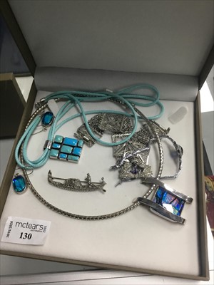 Lot 130 - A GROUP OF SILVER AND OTHER JEWELLERY