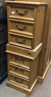 Lot 494 - A PAIR OF PINE BEDSIDE CHESTS