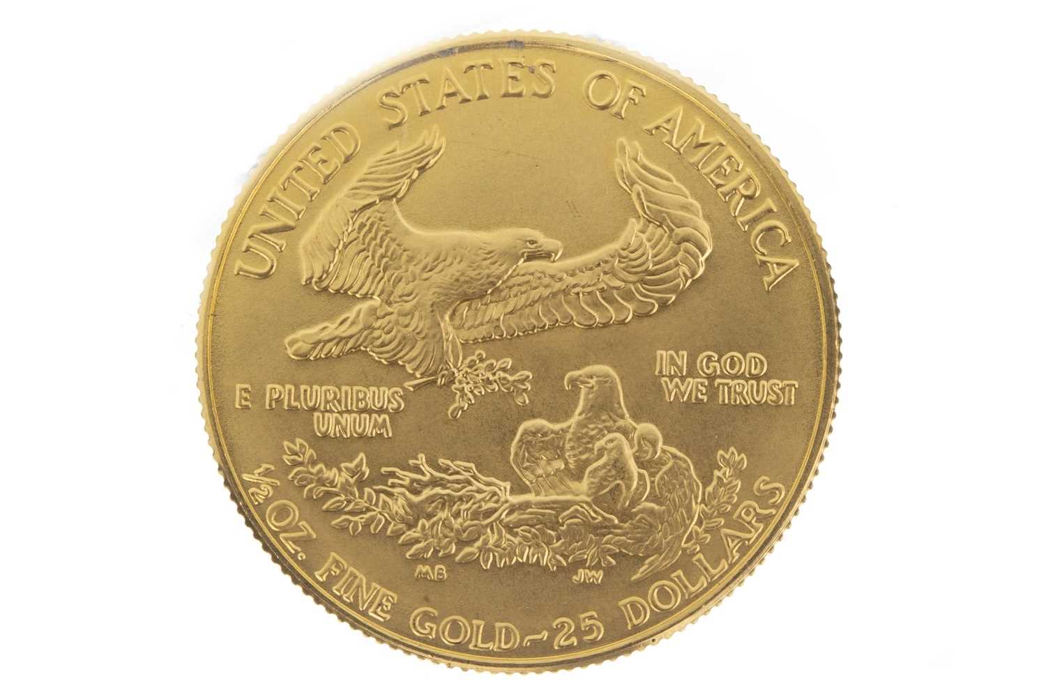 Lot 8 - A GOLD USA 25 DOLLAR 1/2 OZ GOLD COIN