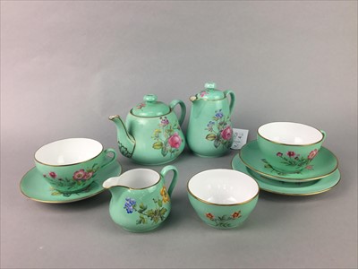 Lot 42 - A SPODE BREAKFAST SET ALONG WITH DRINKING GLASSES