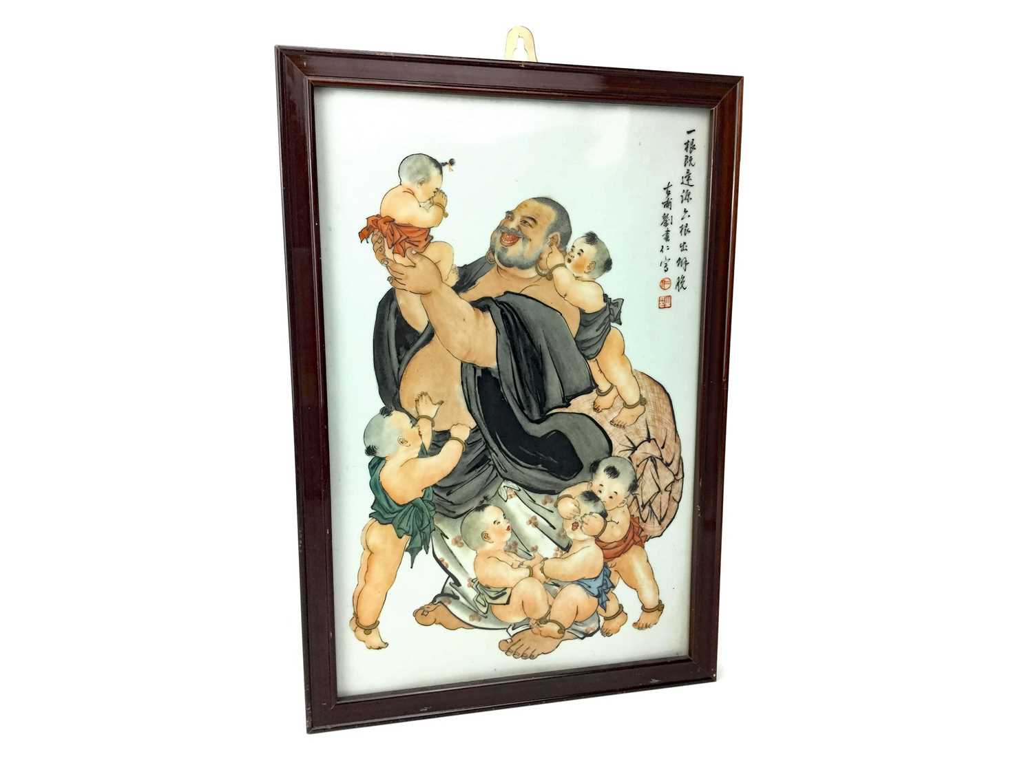 Lot 720 - A 20TH CENTURY CHINESE CERAMIC PAINTED PANEL