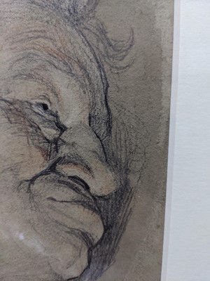 Lot 80 - HEAD STUDY OF A MAN, A PENCIL AND WASH BY FREDERICK JAMES SHIELDS