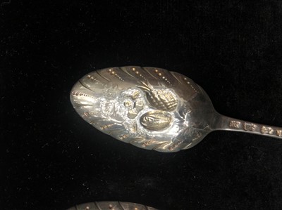 Lot 930 - A PAIR OF GEORGE II SILVER BERRY SPOONS
