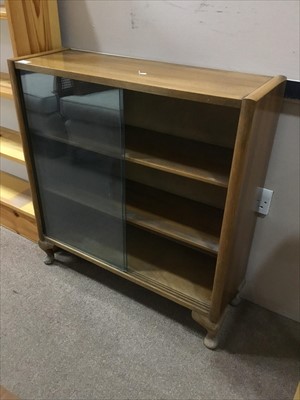 Lot 232 - A MODERN BOOKCASE, A NEST OF TABLES AND A FOLDING TABLE