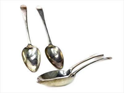 Lot 956 - A SET OF FOUR GEORGE III SILVER TABLE SPOONS