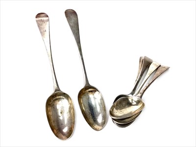 Lot 971 - A SET OF SIX SCOTTISH SILVER TABLE SPOONS