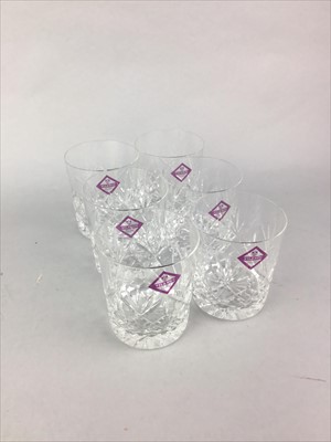 Lot 277 - A SET OF SIX CRYSTAL GLASSES AND OTHER CRYSTAL AND GLASS WARE