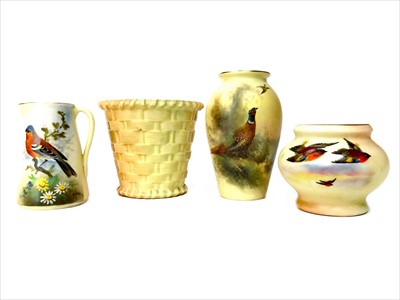 Lot 1348 - A LOT OF TWO ROYAL WORCESTER VASES ALONG WITH TWO PIECES OF LOCKE & CO.