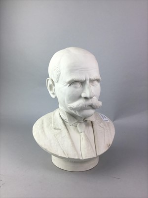 Lot 268 - A SIR EDWARD ELGAR BOEHM PORCELAIN BUST AND ANOTHER