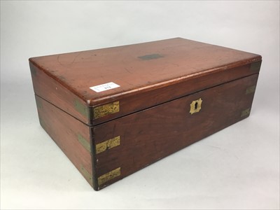 Lot 272 - A MAHOGANY WRITING BOX