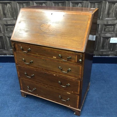 Lot 285 - AN EDWARDIAN INLAID MAHOGANY BUREAU