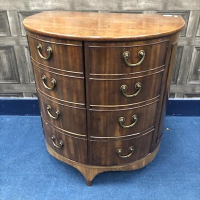 Lot 287 - A MAHOGANY BOW FRONTED CHEST