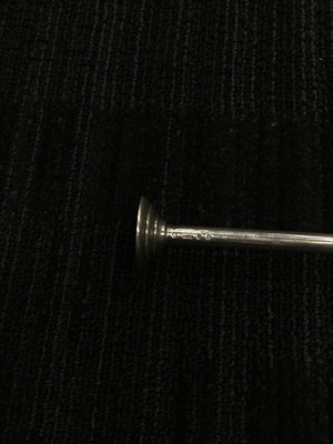 Lot 878 - A CONTEMPORARY SILVER MANCHE A GIGOT ALONG WITH A BLOW PIPE SNUFFER