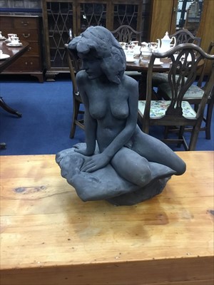 Lot 339 - SEATED NUDE, A SCULPTURE BY WALTER AWLSON