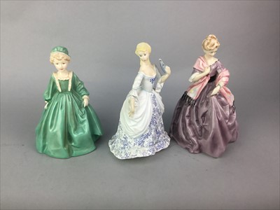 Lot 310 - A ROYAL WORCESTER FIGURE OF 'FIRST DANCE' AND ANOTHER TWO FIGURES