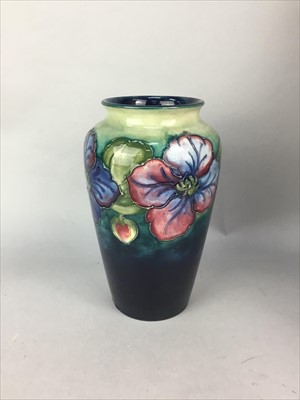 Lot 312 - A MOORCROFT VASE AND TWO MOORCROFT TABLE LAMPS