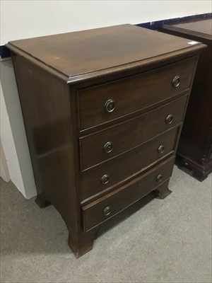 Lot 297 - A MAHOGANY CHEST OF FOUR DRAWERS