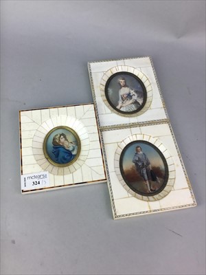 Lot 324 - THREE FRAMED PORTRAIT MINIATURES