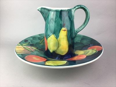 Lot 329 - A HAND PAINTED MODERN CERAMIC EWER AND BASIN