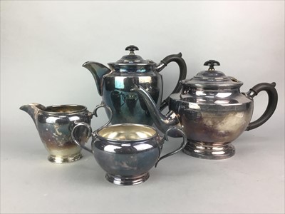 Lot 330 - A WALKER & HALL FOUR PIECE SILVER PLATED TEA SERVICE AND OTHER SILVER PLATED ITEMS