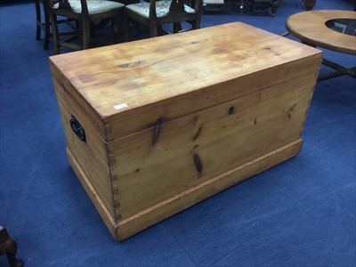 Lot 350 - A PINE BLANKET CHEST