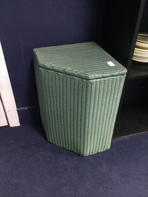 Lot 351 - A LLOYD LOOM CHAIR AND LINEN BOX