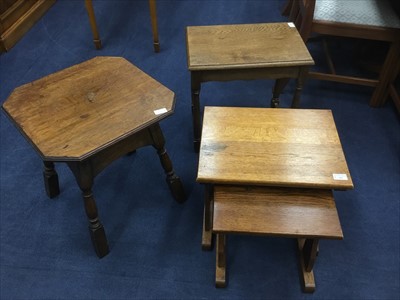 Lot 353 - A NEST OF TWO TABLES AND TWO OAK OCCASIONAL TABLES