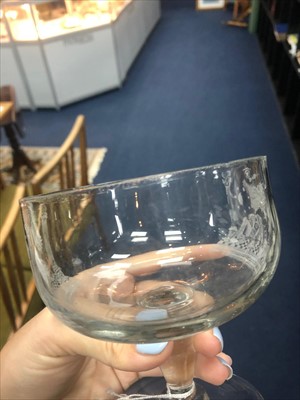 Lot 129 - A MASONIC GLASS DISH AND A TANKARD