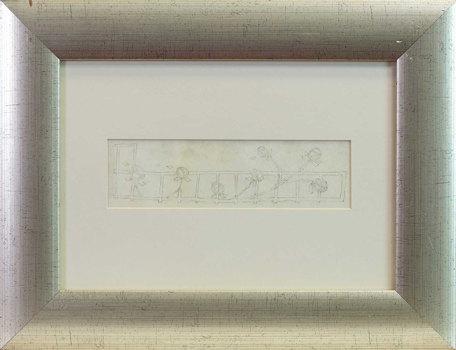 Lot 19 - ROSE TRELLIS, AN INK ON VELLUM BY JESSIE MARION KING