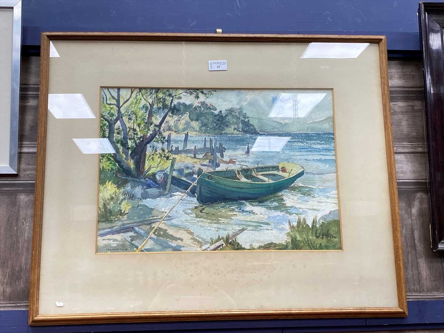 Lot 37 - LOCH TAY, A WATERCOLOUR BY J R FITZPATRICK