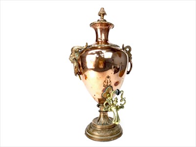 Lot 1768 - A VICTORIAN COPPER AND BRASS SAMOVAR