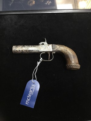 Lot 31 - A 19TH CENTURY PERCUSSION POCKET PISTOL