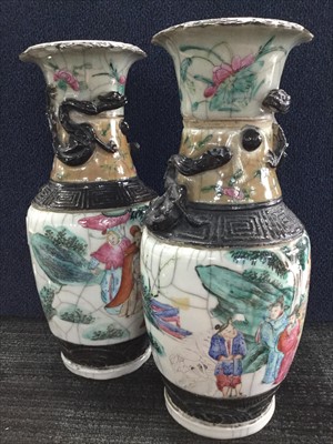 Lot 992 - A PAIR EARLY 20TH CENTURY CHINESE CRACKLE GLAZE VASES
