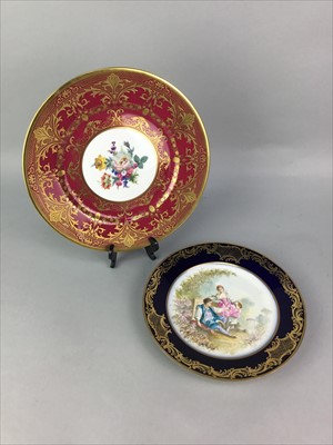 Lot 130 - A SEVRES STYLE CABINET PLATE AND OTHERS
