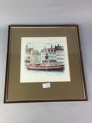 Lot 33 - A PAIR OF COLOUR PRINTS IN WOOD FRAMES, ALONG WITH SILVER AND PLATED WARES
