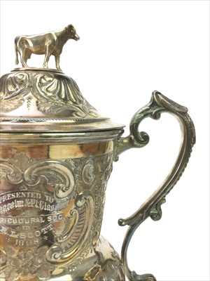 Lot 1732 - A SILVER PLATED KILMACOLM AND PORT GLASGOW AGRICULTURAL SOCIETY TROPHY