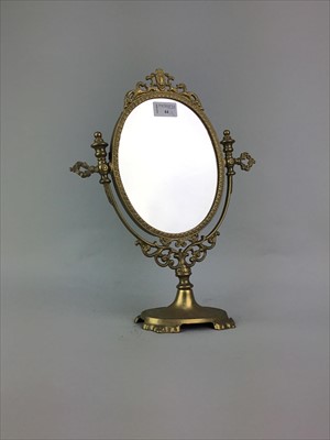 Lot 44 - A MODERN TABLE LAMP ALONG WITH A DRESSING TABLE MIRROR
