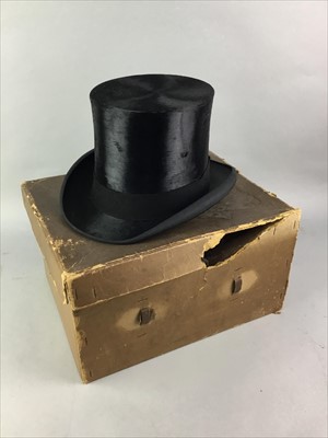 Lot 54 - TWO BLACK TOP HATS