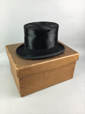 Lot 54 - TWO BLACK TOP HATS