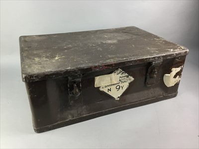 Lot 134 - A VINTAGE MILITARY MUNITIOUS BOX AND ANOTHER