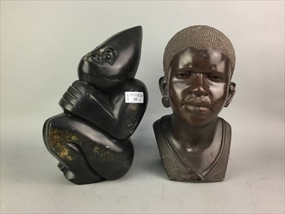 Lot 55 - A LOT OF TWO AFRICAN CARVED STONE SCULPTURES