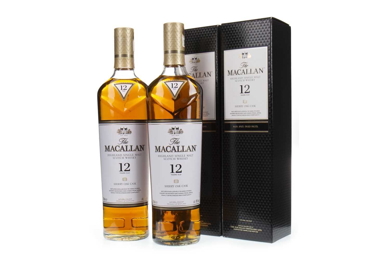 Lot 53 - TWO BOTTLES OF MACALLAN 12 YEARS OLD SHERRY CASK