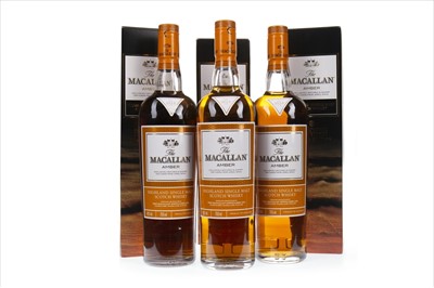 Lot 54 - THREE BOTTLES OF MACALLAN AMBER ERNIE BUTTON CAPSULE EDITION