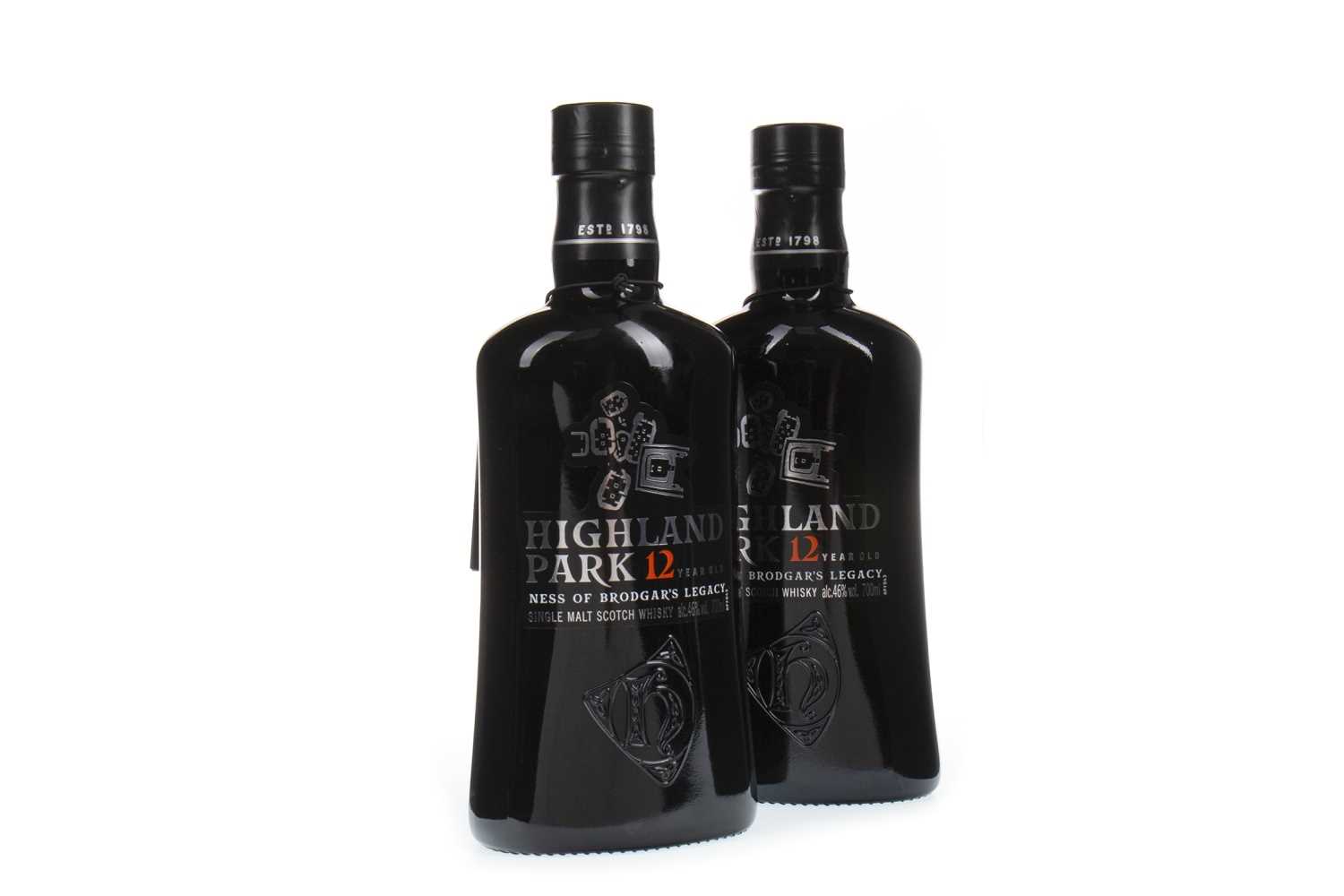 Lot 302 - TWO BOTTLES OF HIGHLAND PARK NESS OF BRODGAR'S LEGACY 12 YEARS OLD
