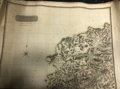 Lot 167 - A COLOUR ENGRAVING AFTER I CLARK AND FOUR 19TH CENTURY MAPS OF PERTHSHIRE